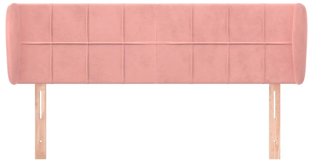 vidaXL Κεφαλάρι με Πτερύγια Ροζ 147x23x78/88 εκ. Βελούδινο