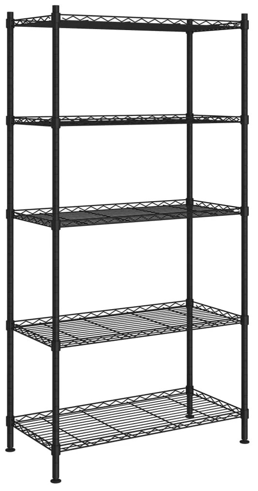 vidaXL Ραφιέρα Αποθήκευσης 5 Επιπέδων Μαύρη 90 x 35 x 180 εκ. 250 κιλά