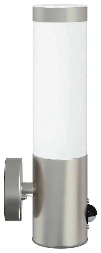 vidaXL Εξωτερικά Φωτιστικά Τοίχου 2 pcs Ασημί 12 x 7.5 x 29 εκ
