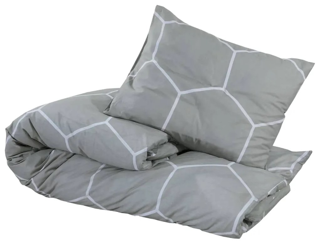 vidaXL Σετ Παπλωματοθήκης Γκρι 225x220 εκ. Βαμβακερό