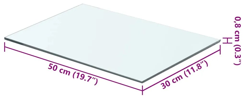 vidaXL Ράφια Πάνελ 2 τεμ. Διάφανα 50 x 30 εκ. Γυάλινα