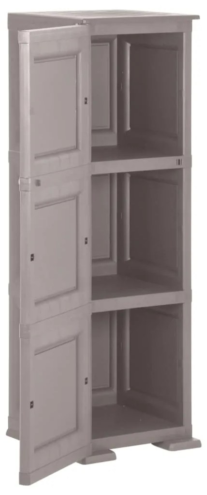vidaXL Πλαστικό Ντουλάπι Γκρι 40 x 43 x 125 εκ. με Σχέδιο Ξύλου