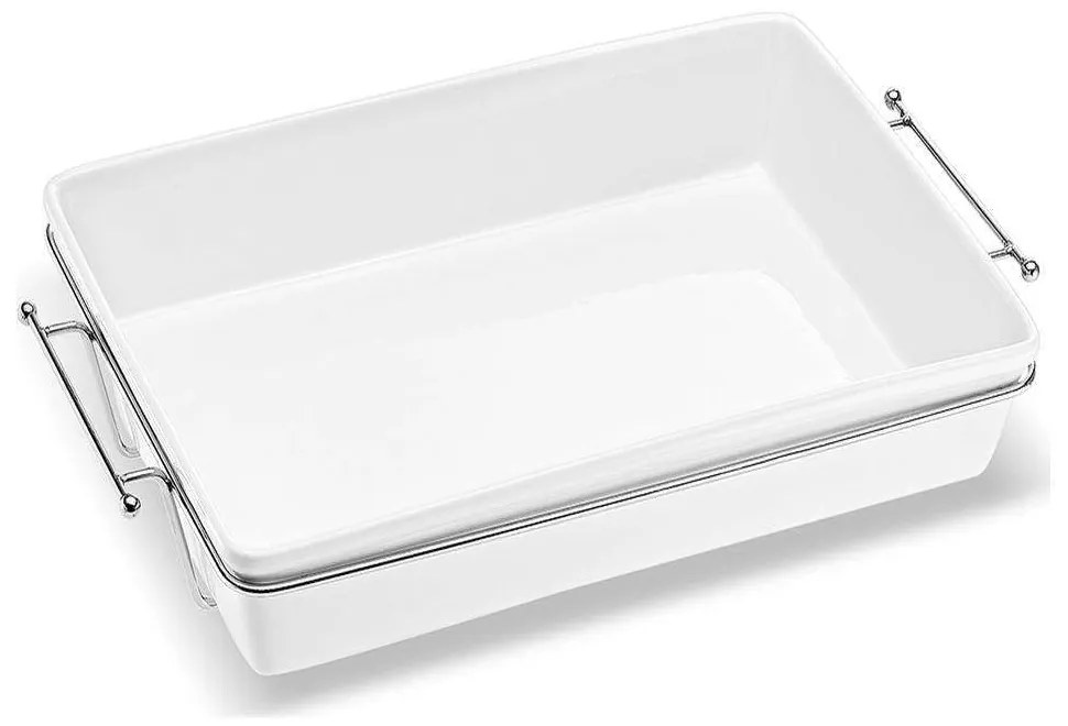 Πυρίμαχο Σκεύος Ορθογώνιο Με Βάση 26.000.81 41x26x7cm White Cryspo Trio Porcelain