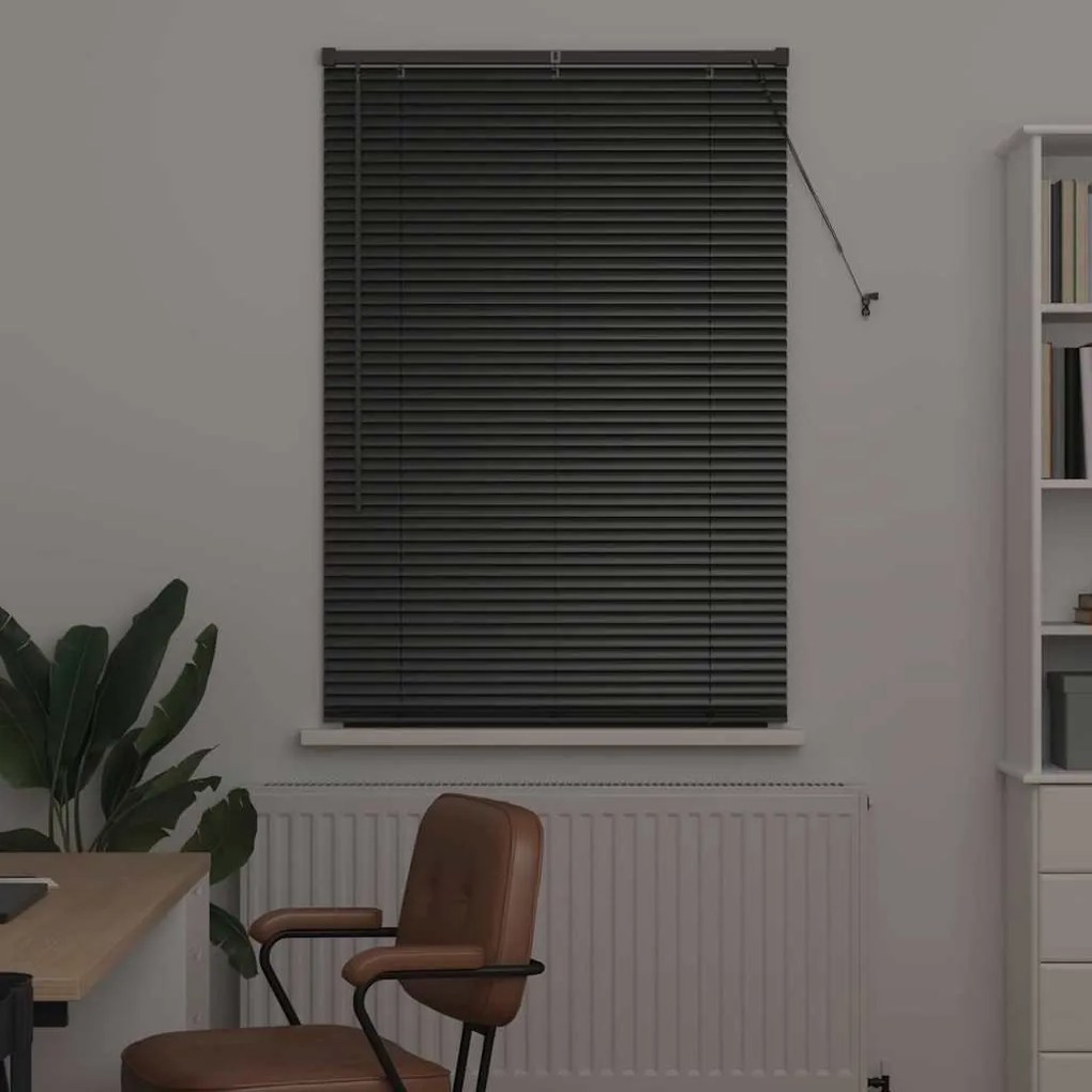 vidaXL Ρολό Παραθύρου με κουρτίνες Άλλο Μαύρο 80 x 130 εκ Αλουμίνιο