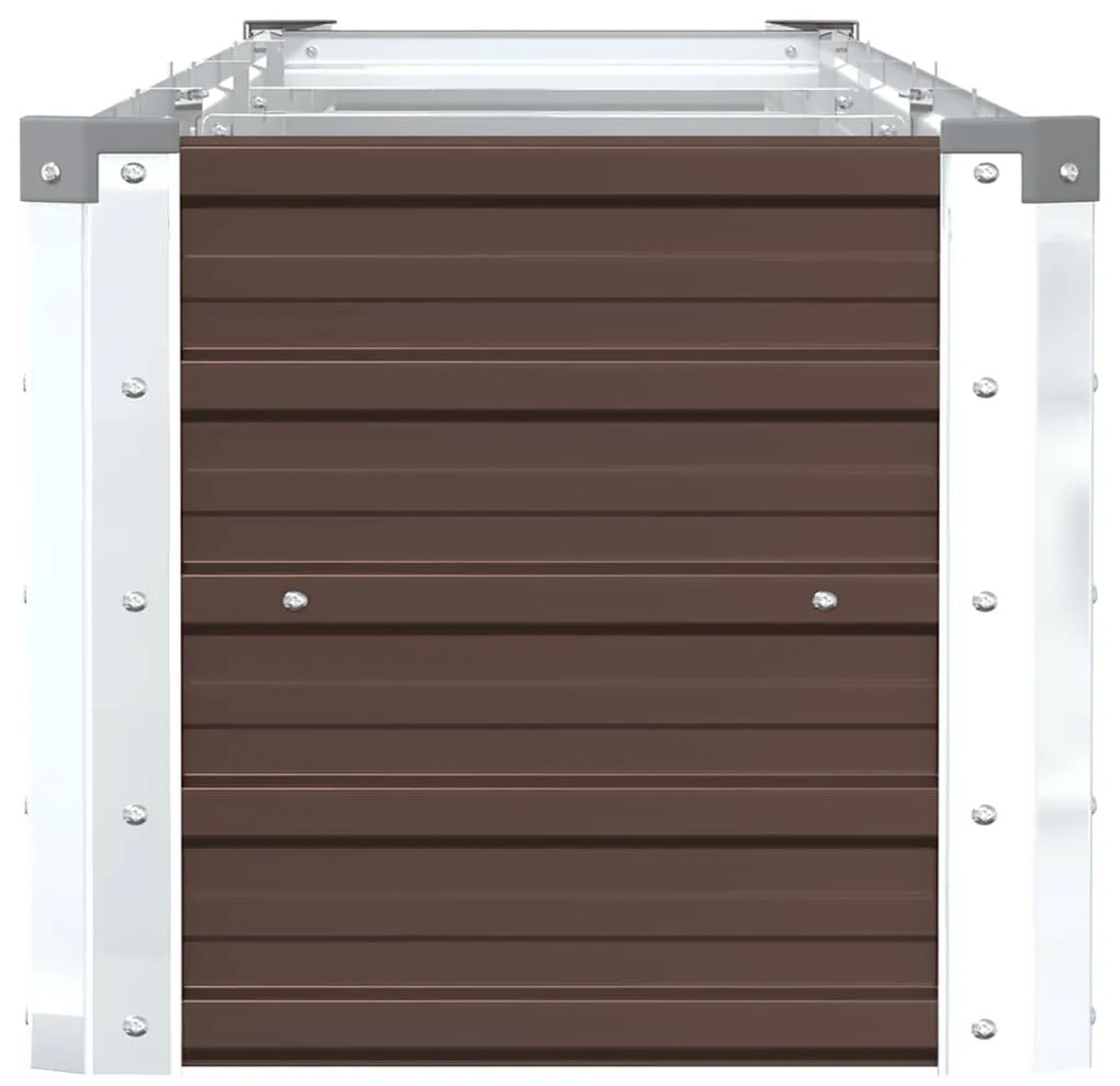 vidaXL Ζαρντινιέρα Υπερυψωμένη Καφέ 320x40x45 εκ. Γαλβανισμ. Χάλυβας