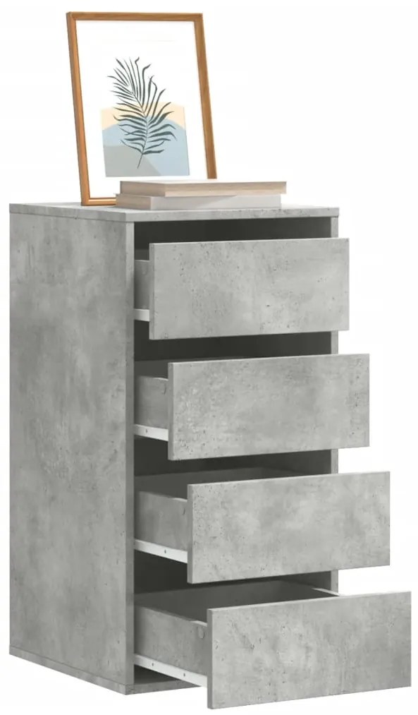 vidaXL Συρταριέρα Γκρι Σκυροδέματος 40x41x76 εκ. Επεξεργ. Ξύλο