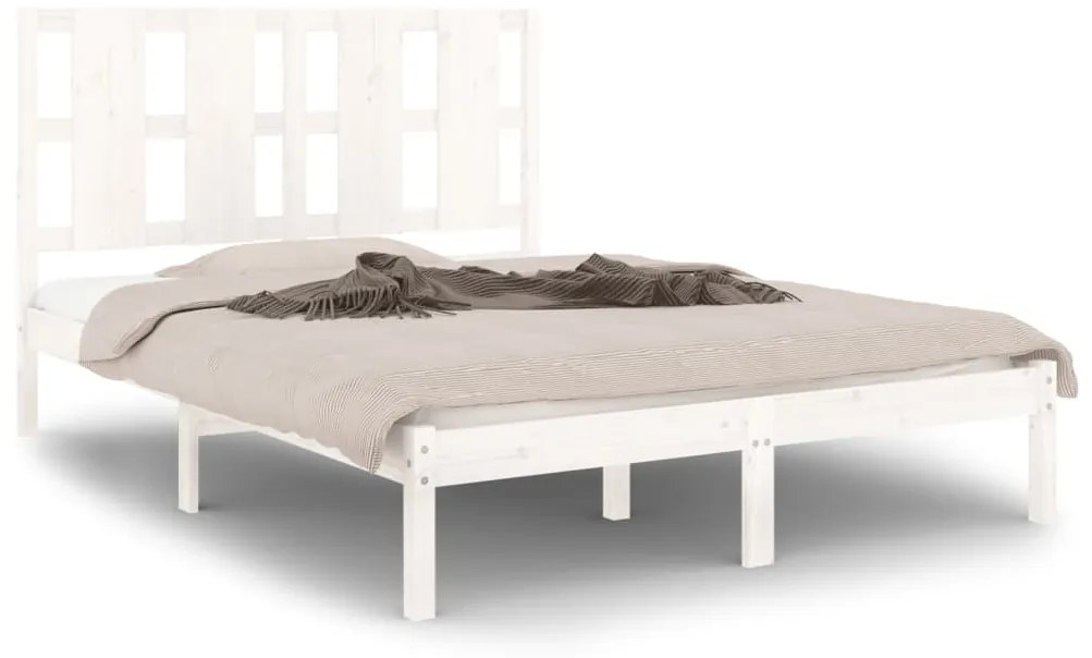 vidaXL Σκελετός Κρεβ. Χωρίς Στρώμα Λευκό 120x200 εκ Μασίφ Πεύκο