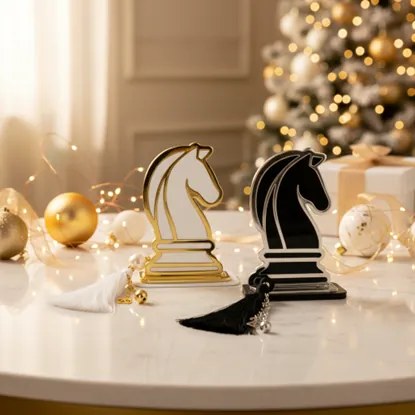 Επιτραπέζιο γούρι άλογο σκακιού χρυσό