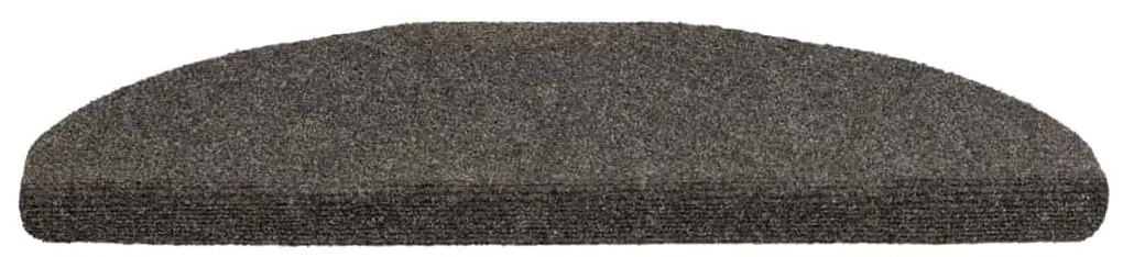 vidaXL Πατάκια Σκαλιών Αυτοκόλλητα 10 τεμ. Ανθρακί Ημίστρογγυλά Μεγάλα 65x21x4 εκ.