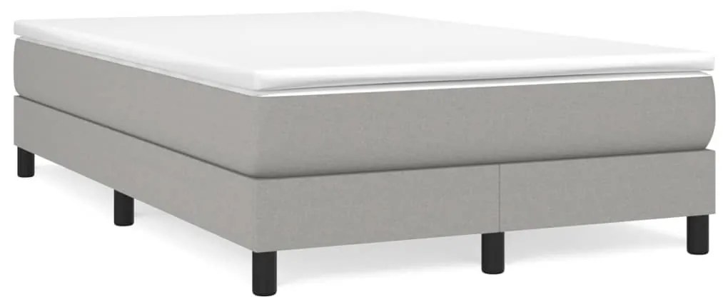 vidaXL Κρεβάτι Boxspring με Στρώμα Ανοιχτό Γκρι 120x200 εκ. Υφασμάτινο