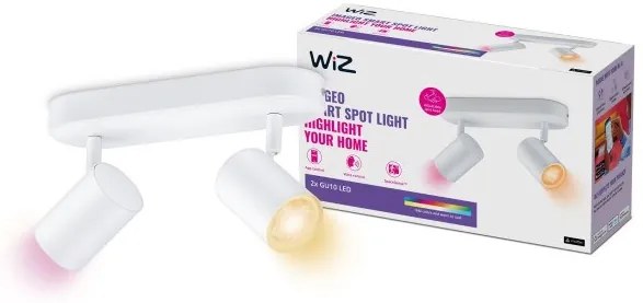 Έξυπνο Φωτιστικό Σποτ 2xGU10 LED 5W Ρυθμιζόμενο 3CCT RGBW Dimmable Imageo Wiz-929002658801-Λευκό 929002658801