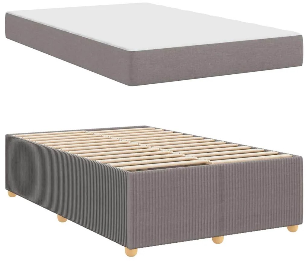 vidaXL Σκελετός κρεβατιού με στρώμα Taupe 120 x 200 cm ύφασμα