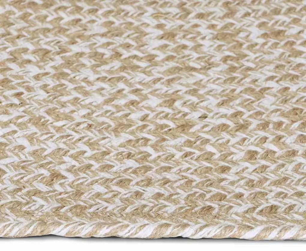 vidaXL Χαλί Φυσικό και Λευκό 60 x 110 cm Γιούτα