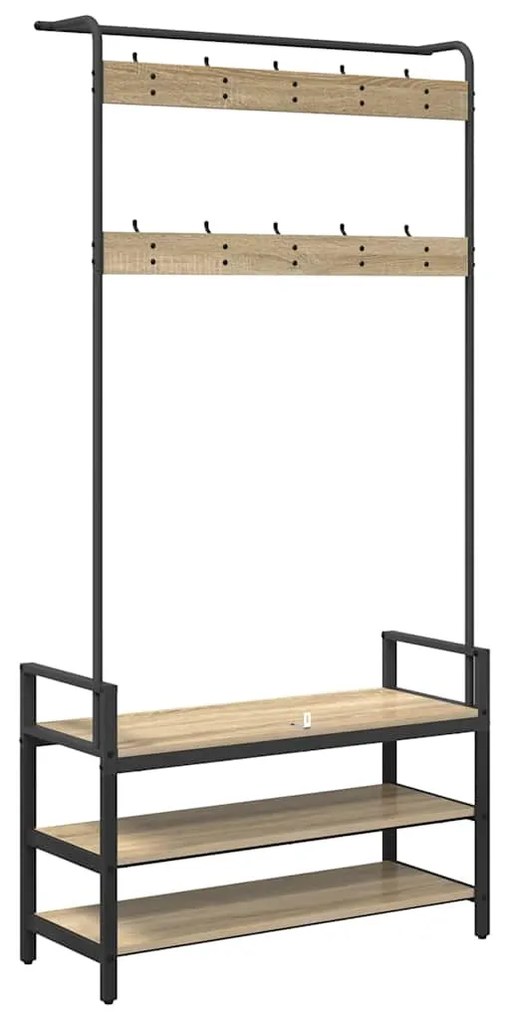 vidaXL Κρεμάστρα Δρύς Sonoma 95 x 34 x 184 εκ Επεξεργασμένο ξύλο