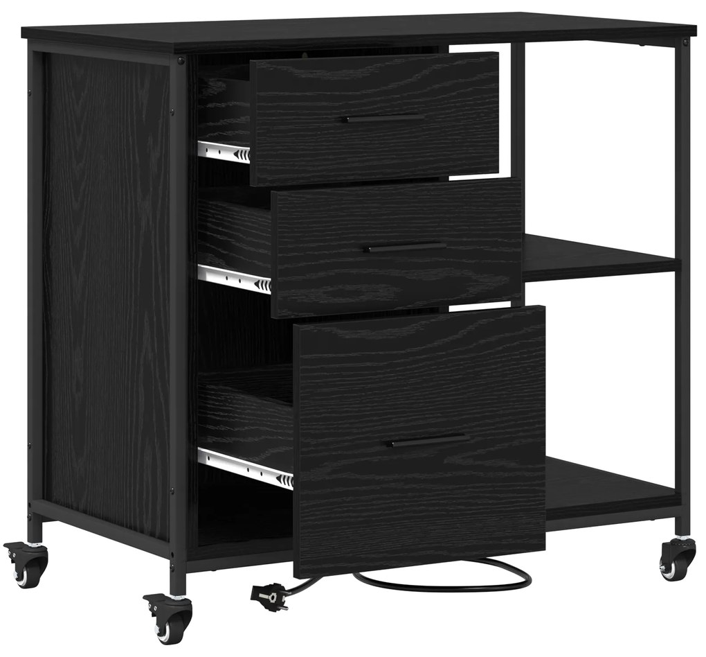 vidaXL Γραφείο Ντουλάπι Μαύρη δρυς 76 x 41 x 72 cm Επεξεργασμένο ξύλο