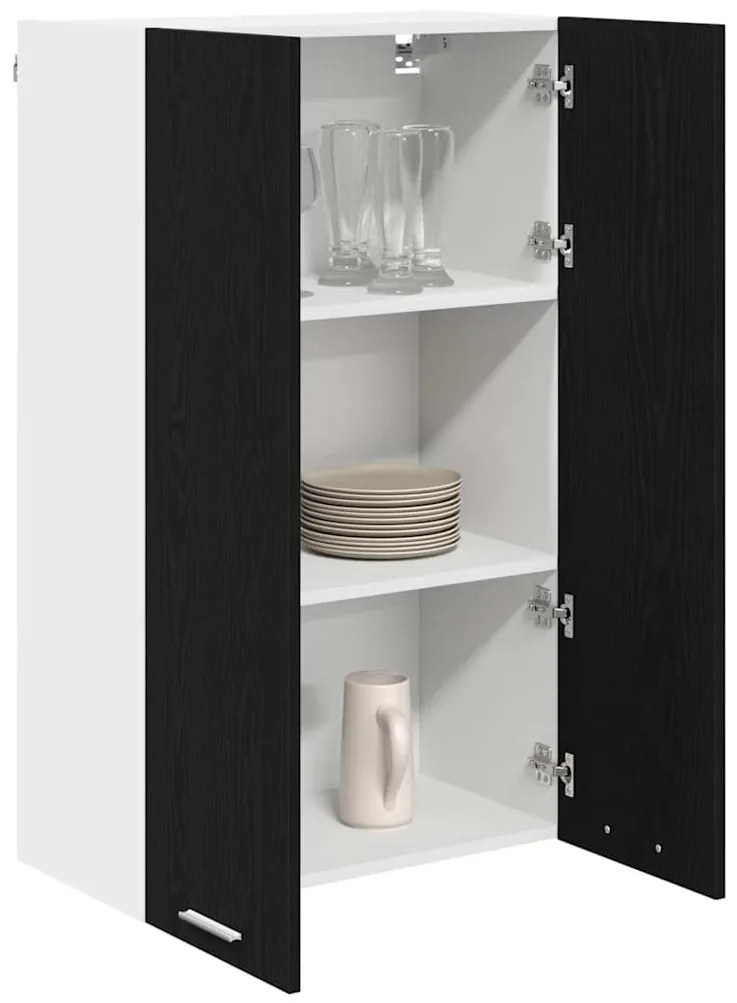 vidaXL Κρεμαστό ντουλάπι με αποθήκευση Μαύρη Οξυά 60 x 31 x 100 εκ.