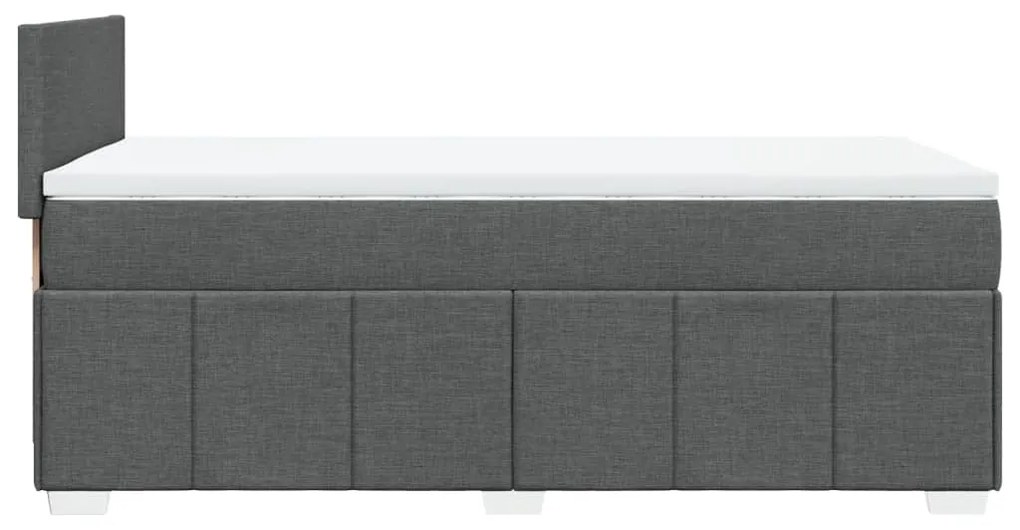 vidaXL Κρεβάτι Boxspring με Στρώμα Σκούρο Γκρι 100x200 εκ. Υφασμάτινο