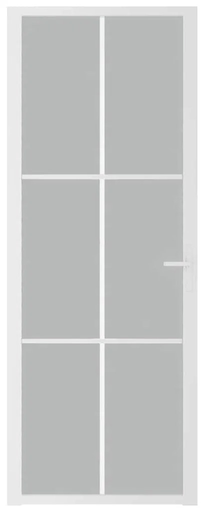 vidaXL Εσωτερική Πόρτα 76 x 201,5 εκ. Λευκό Ματ Γυαλί και Αλουμίνιο