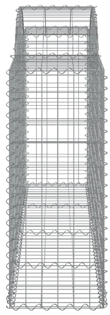 Συρματοκιβώτια Τοξωτά 3 τεμ. 200x50x100/120 εκ. Γαλβαν. Ατσάλι - Ασήμι