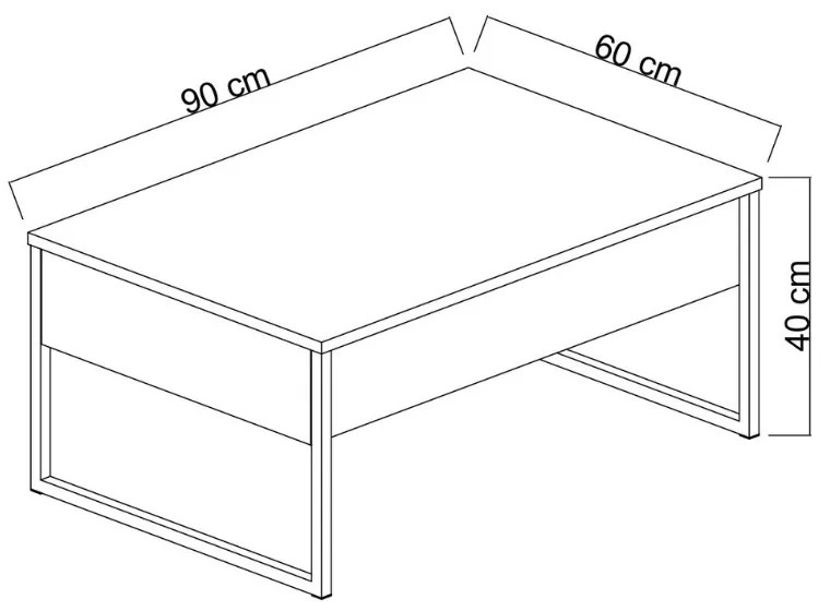 ΤΡΑΠΕΖΑΚΙ ΣΑΛΟΝΙΟΥ LUXE MEGAPAP ΧΡΩΜΑ TRAVERTINE - ΧΡΥΣΟ 90X60X40ΕΚ.