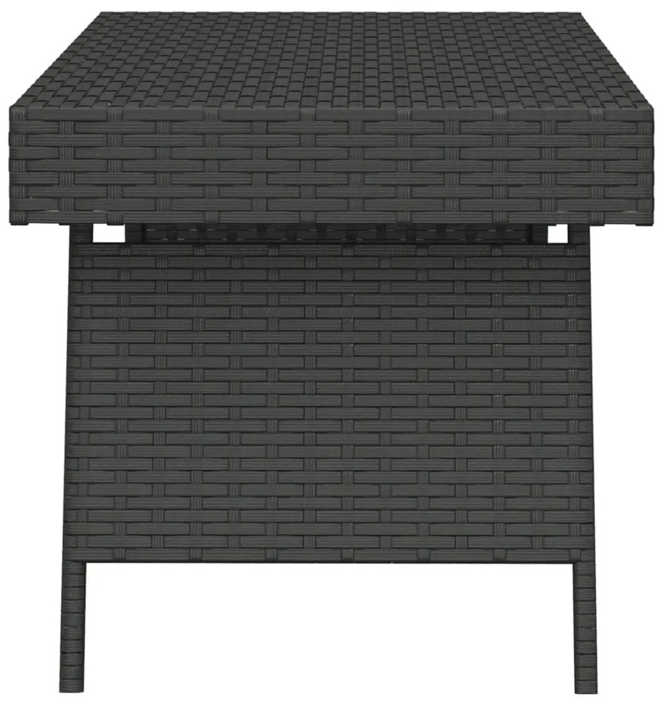 vidaXL Τραπεζάκι Βοηθητικό Πτυσσόμενο Μαύρο 60x40x38 εκ. Συνθ. Ρατάν