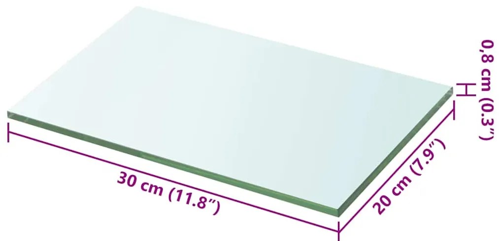 vidaXL Ράφια Πάνελ 2 τεμ. Διάφανα 30 x 20 εκ. Γυάλινα