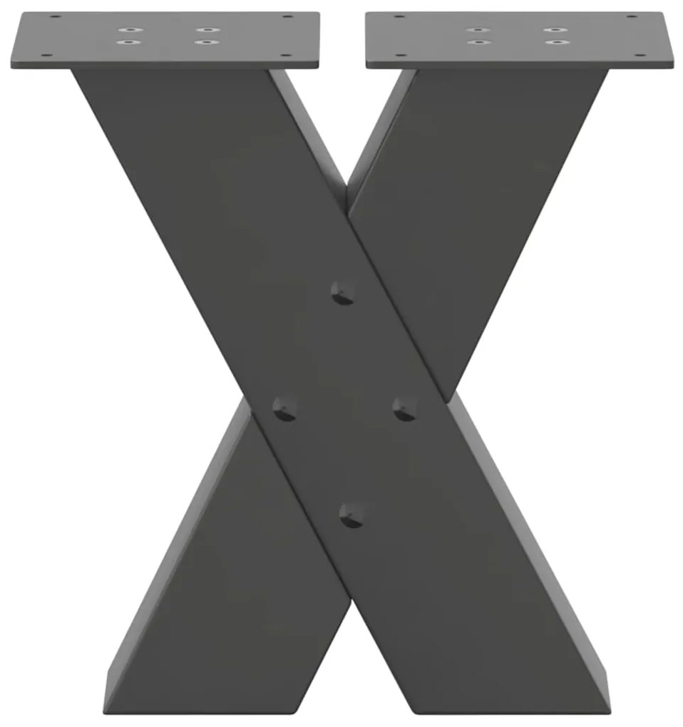 vidaXL Πόδια Τραπεζιού Σαλονιού σε Σχήμα Χ, 2 τεμ. Ανθρακί 30x(30-31) εκ. Ατσάλι