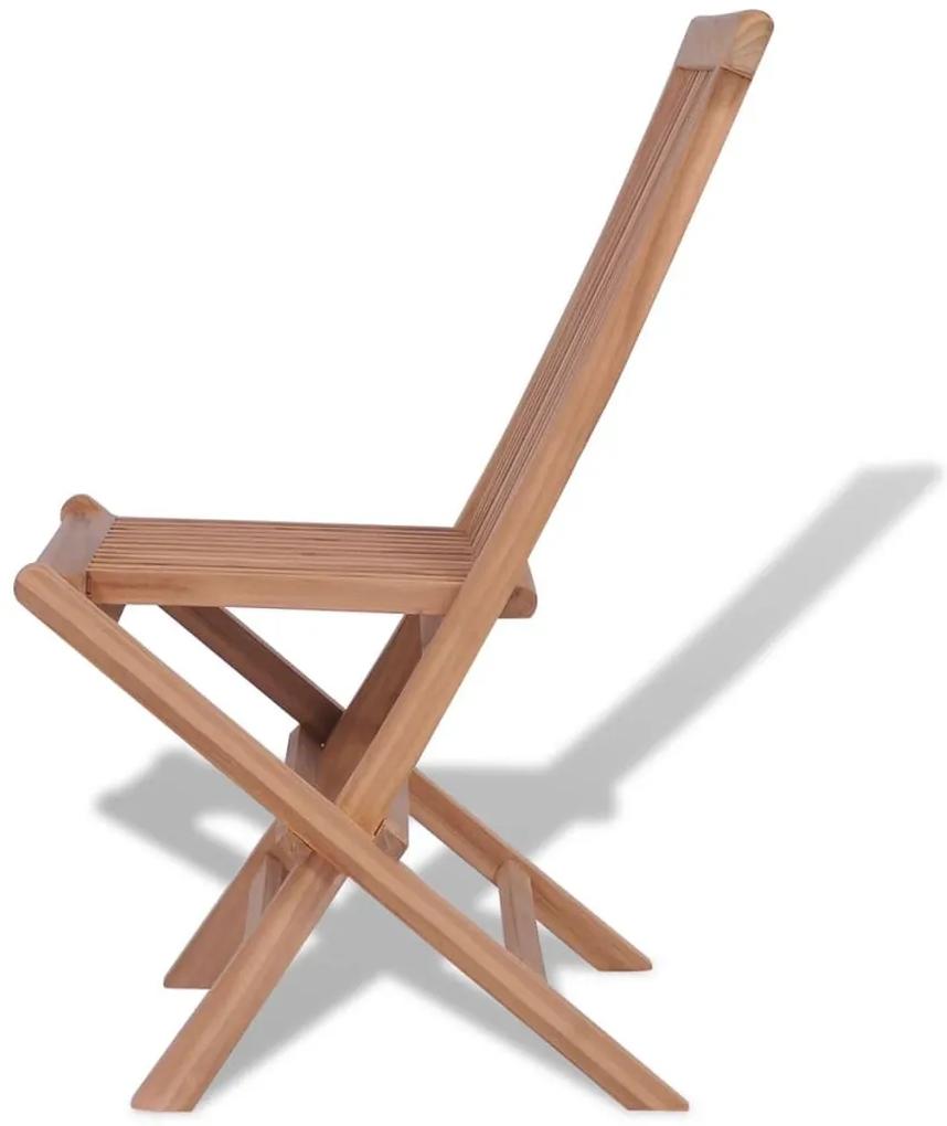 Καρέκλες Εξωτερικού Χώρου Πτυσσόμενες 4 τεμ. Μασίφ Ξύλο Teak - Καφέ