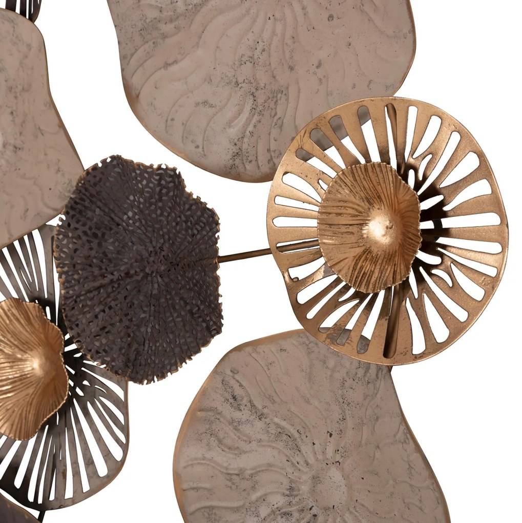 Διακοσμητικό Τοίχου C7163 Μεταλλικό Καφέ-Εκρού-Χρυσό 69x8x69Y εκ. 69x8x69 εκ.