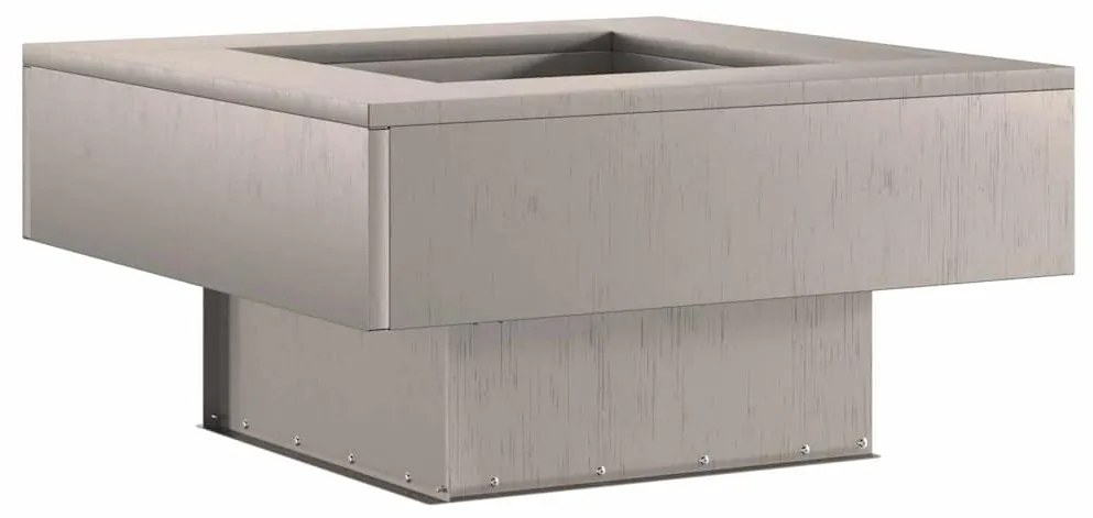 vidaXL Τετράγωνο Τζάκι 60x60x30 εκ από Ανοξείδωτο Χάλυβα