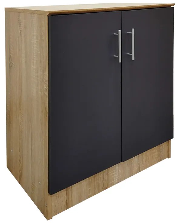 Παπουτσοθήκη-ντουλάπι Souken pakoworld 6 ζευγών σε sonoma-ανθρακί απόχρωση 60x40x80εκ