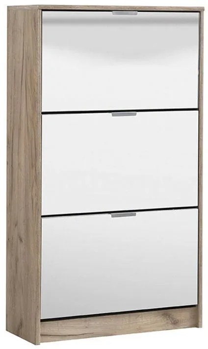 Παπουτσοθήκη Hugo 23 με Καθρέπτη Γκρί Δρύς 67x28x119 εκ. 67x28x119 εκ.