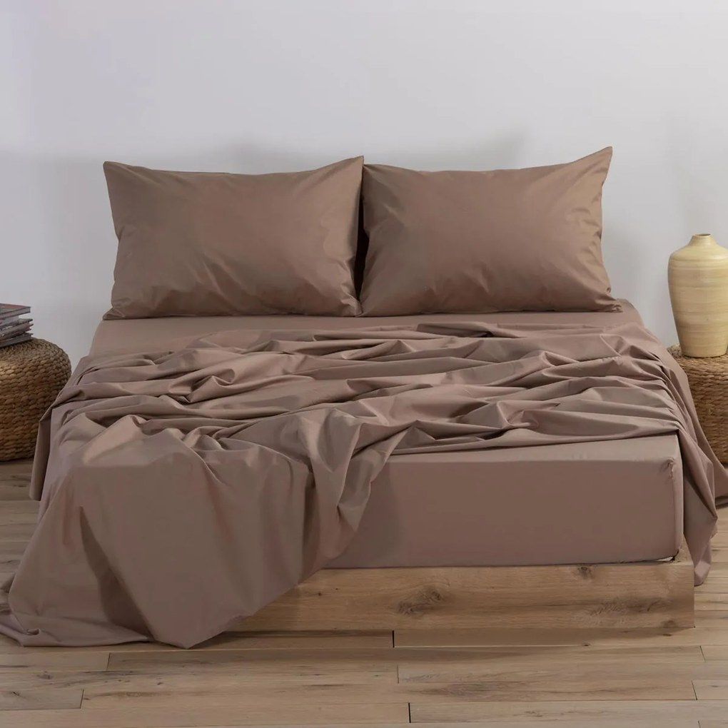 Σεντόνι Μονό Με Λάστιχο (100x200+30) Nef-Nef Homeware Basic Καφέ