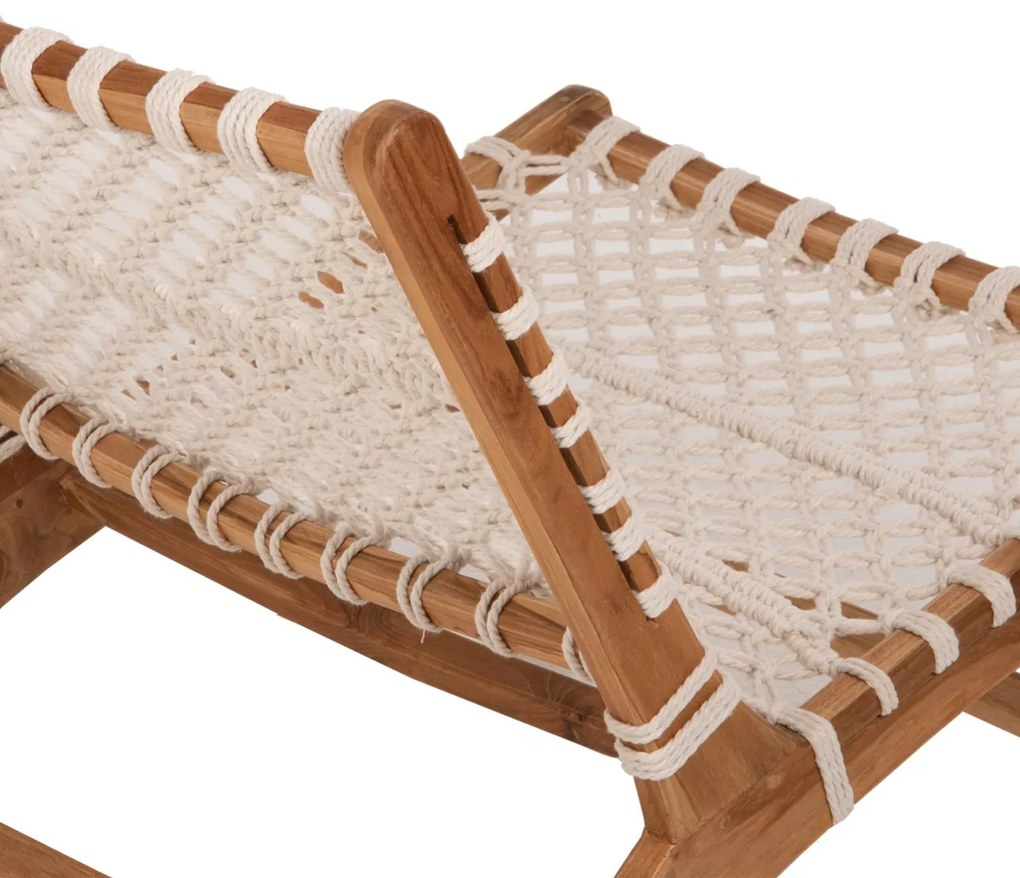 Πολυθρόνα ANTIB C9466.01 Ξύλο ΤΕΑΚ με Nylon Λευκό Σχοινί 65x77x68Υεκ. 65x77x68 εκ.