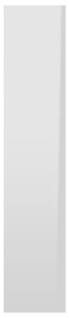 Ραφιέρα Τοίχου Γυαλιστερό Λευκό 90x16x78 εκ. από Επεξ. Ξύλο - Λευκό