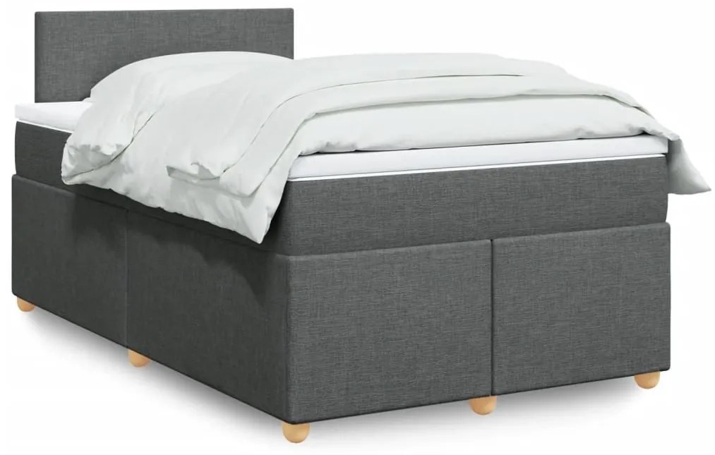 ΚΡΕΒΑΤΙ BOXSPRING ΜΕ ΣΤΡΩΜΑ ΣΚΟΥΡΟ ΓΚΡΙ 120X200 ΕΚ. ΥΦΑΣΜΑΤΙΝΟ 3286641