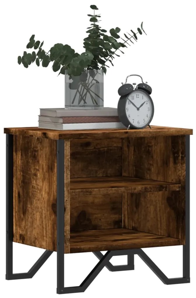 vidaXL Κομοδίνο Καπνιστή Δρυς 2 τεμ. 40x30x40 εκ. Επεξεργασμένο Ξύλο