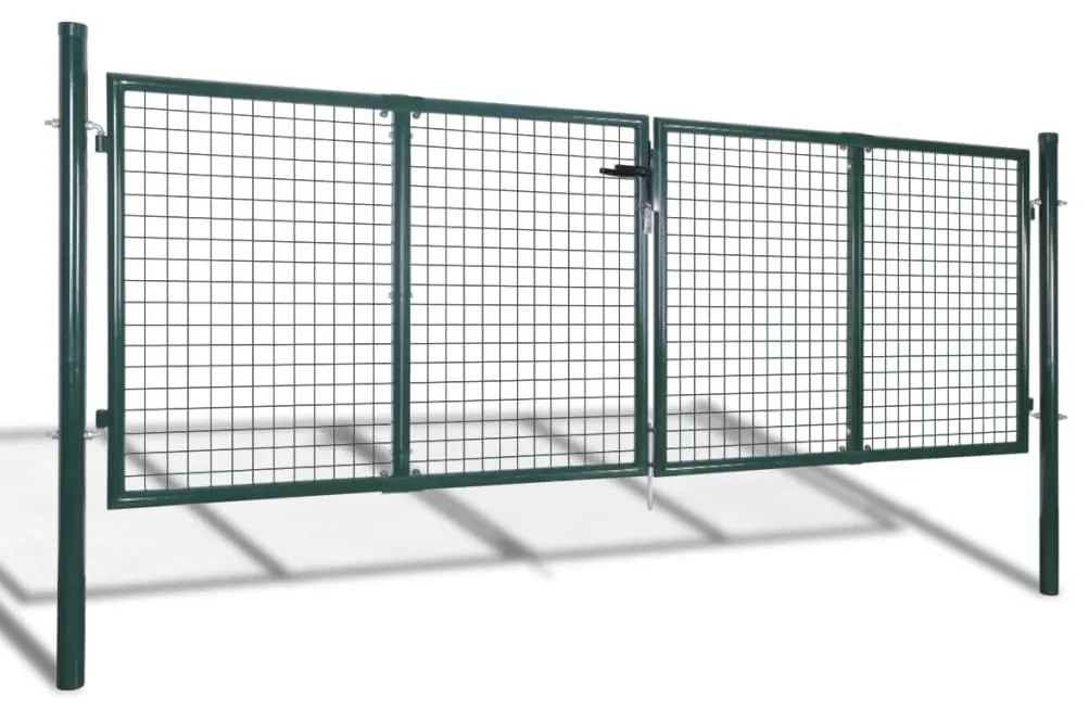 vidaXL Πόρτα Περίφραξης Πράσινη 300x125 εκ. από Ατσάλι