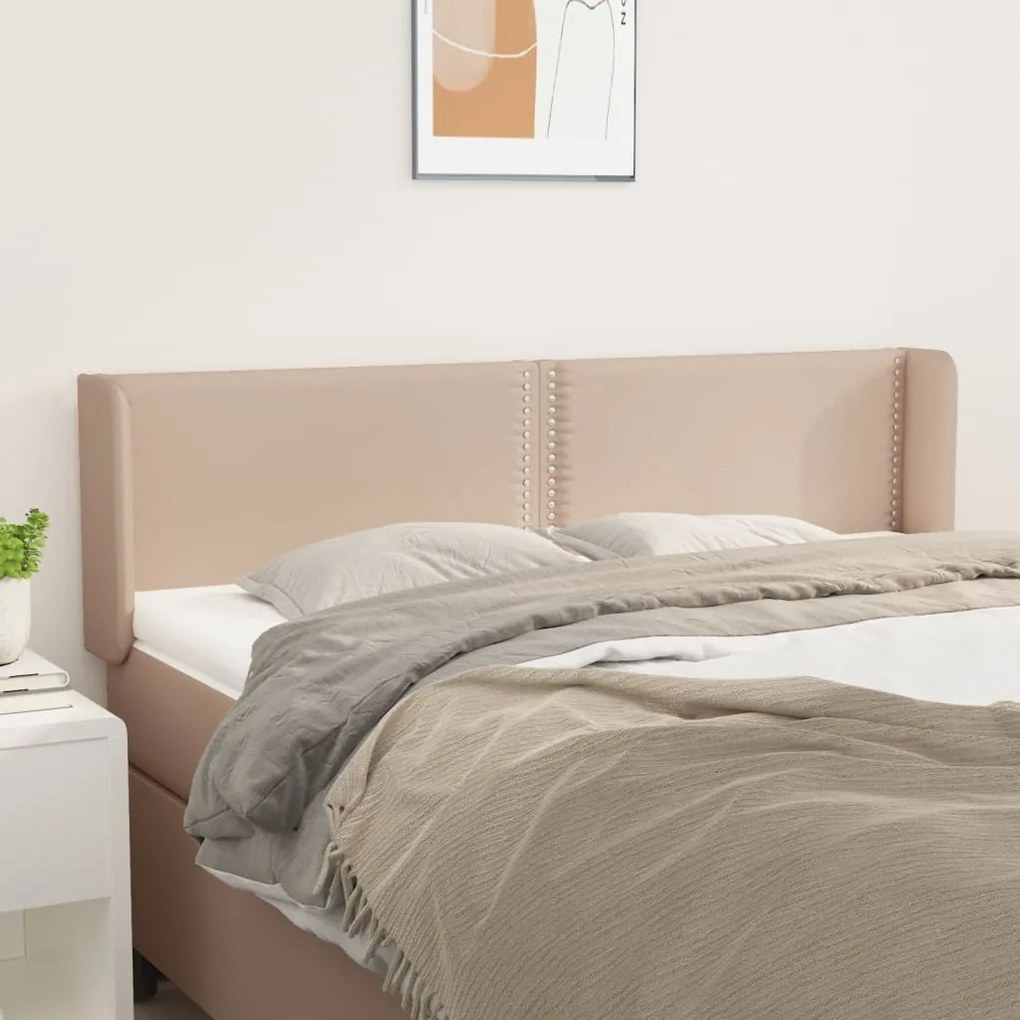 vidaXL Κεφαλάρι με Πτερύγια Καπουτσίνο 147x16x78/88εκ. Συνθετικό Δέρμα