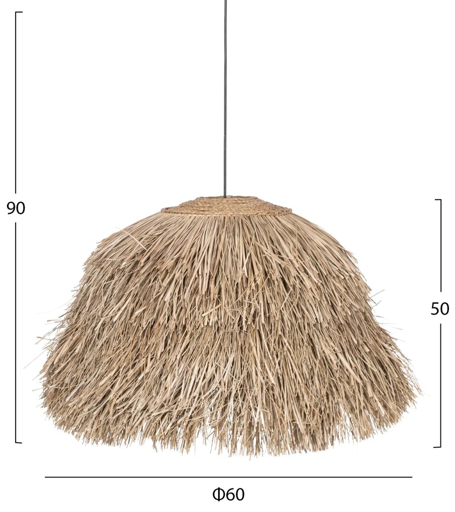 ΦΩΤΙΣΤΙΚΟ ΟΡΟΦΗΣ ΜΕ ΣΧΗΜΑ ΘΑΜΝΟΥ ΑΠΟ PANDAN GRASS ΣΕ ΦΥΣΙΚΟ 60x60x50Yεκ.HM7775 - 0518636 - HM7775