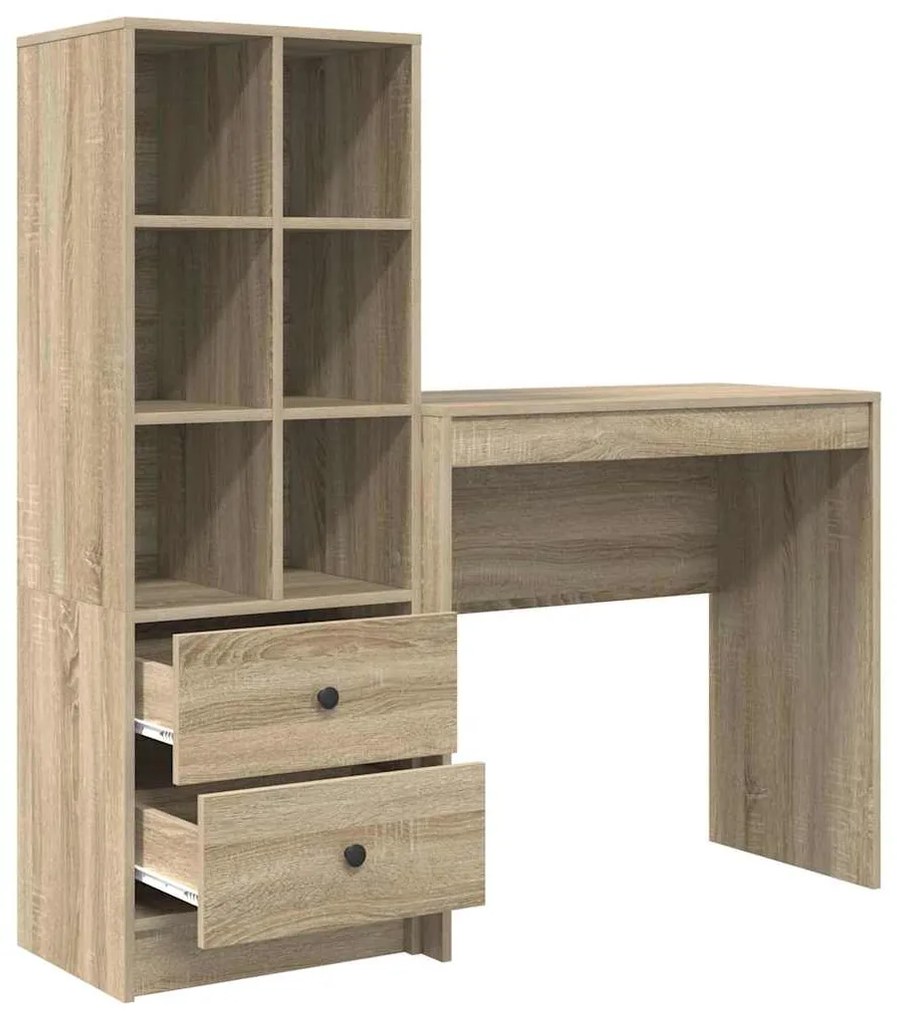 vidaXL Γραφείο με αποθηκευτικό χώρο 2 pcs Δρύς Sonoma 80 x 40 x 76 εκ.