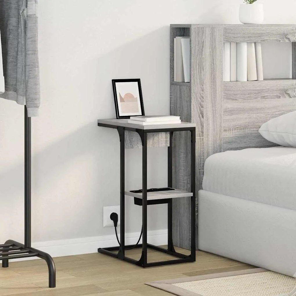 vidaXL Κομοδίνο Γκρι sonoma 41.5 x 26 x 60.5 εκ Επεξεργασμένο ξύλο