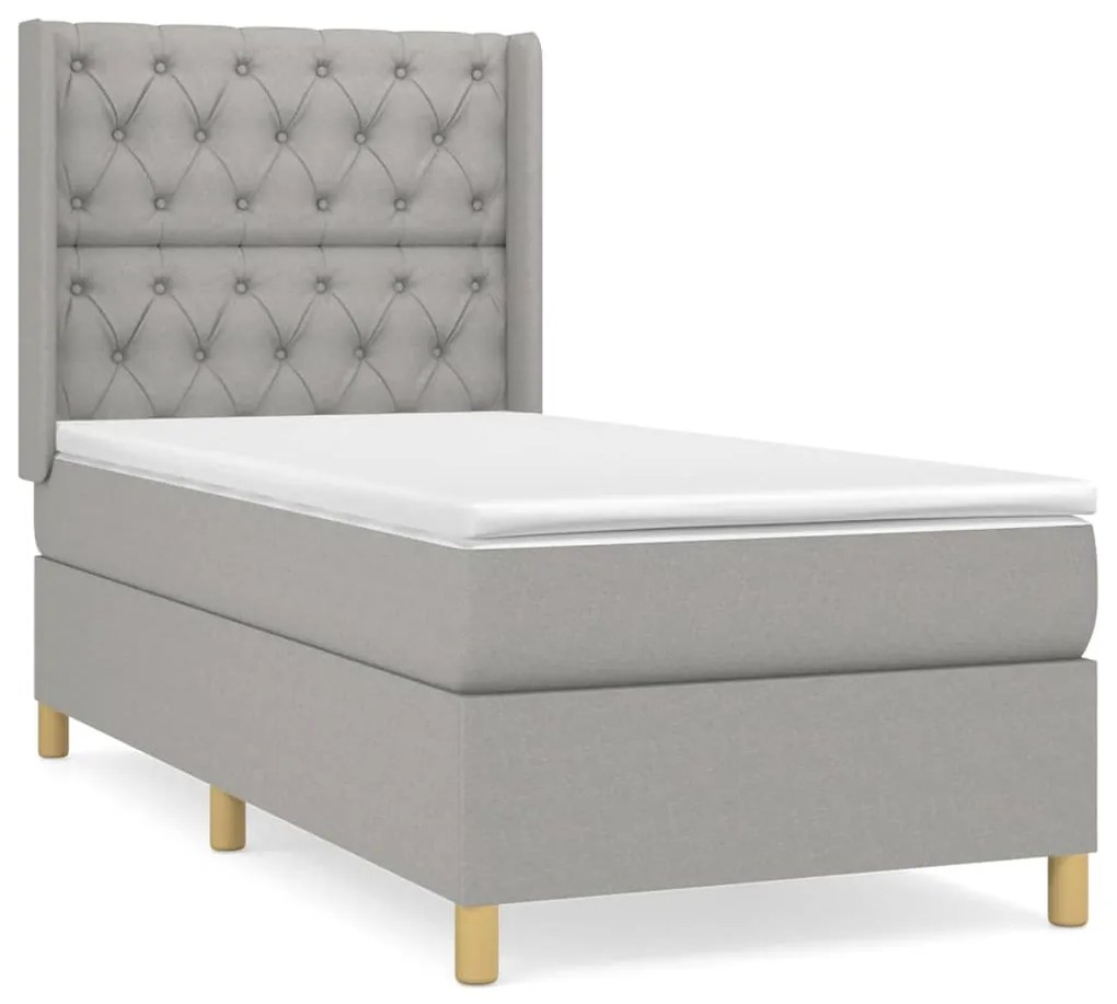 ΚΡΕΒΑΤΙ BOXSPRING ΜΕ ΣΤΡΩΜΑ ΑΝΟΙΧΤΟ ΓΚΡΙ 80X200 ΕΚ. ΥΦΑΣΜΑΤΙΝΟ 3132185