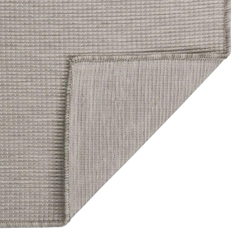 vidaXL Χαλί Εξωτερικού Χώρου με Επίπεδη Ύφανση Ανοιχτό Γκρι 120x170 εκ.