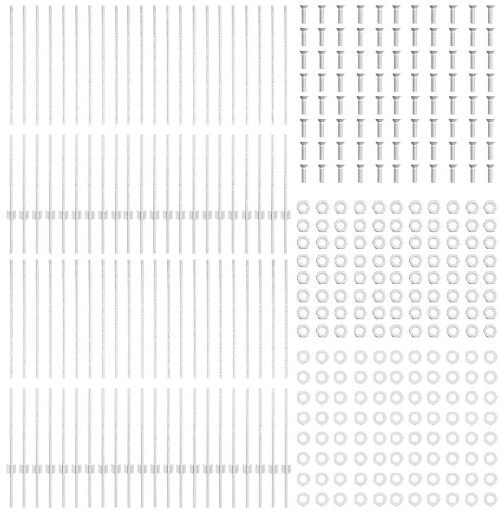 vidaXL Πό posts φράχτη 44 pcs Ασημί 180 εκ. Ατσάλι