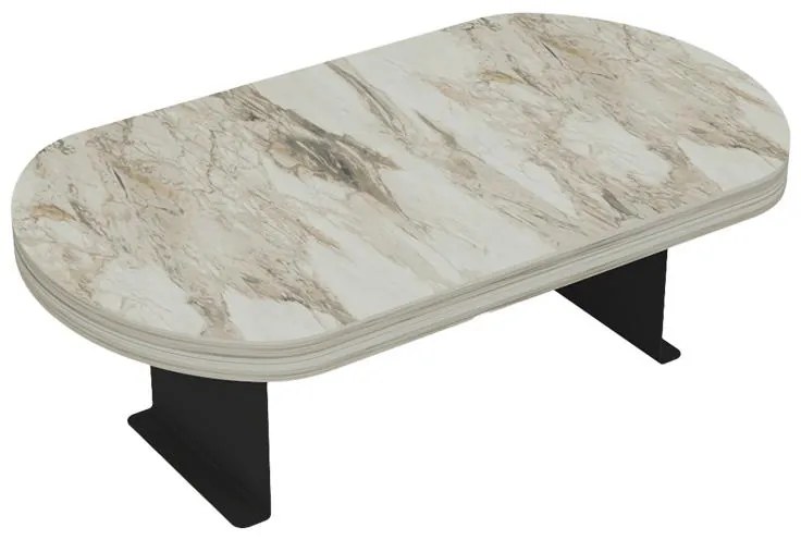 Βοηθητικό τραπεζάκι Linea γκρι όψη μαρμάρου - μαύρα μεταλλικά πόδια 20x35x10 εκ. 20x35x10 εκ.