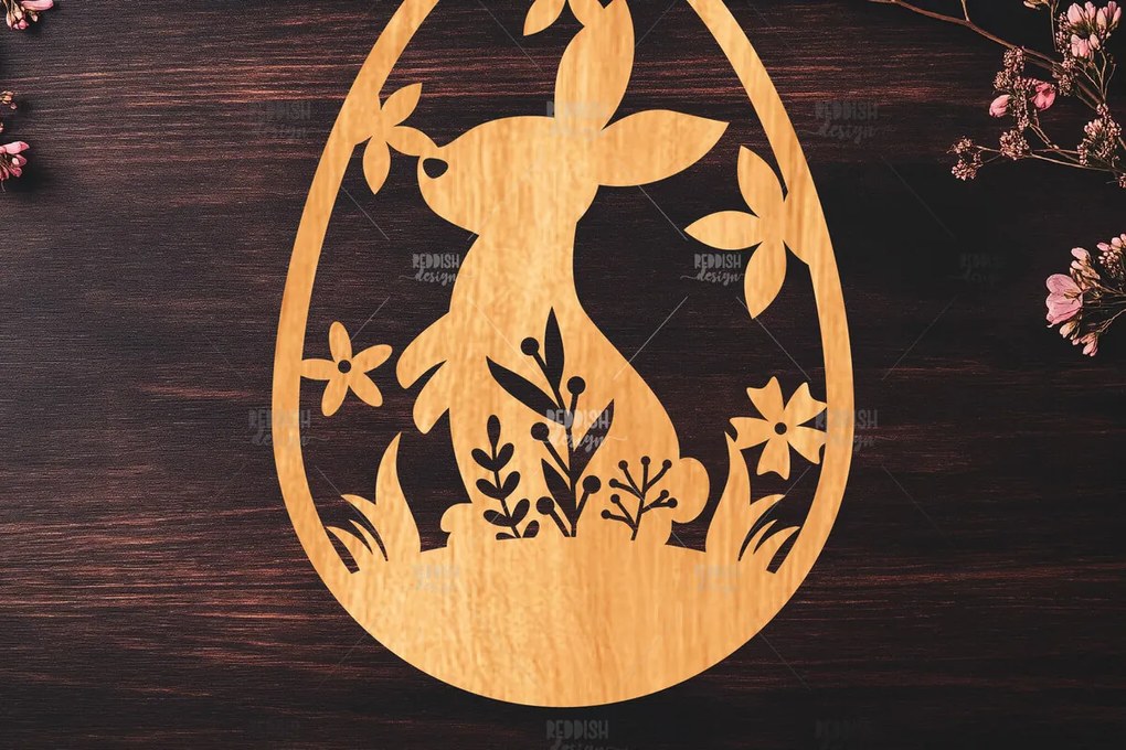 Σετ των 2 Intra απο ξύλο plywood  Χρώμα wenge 3mm-4mm πάχος - κοπής με λέιζερ πασχαλινό αυγό Δίασταση 15x15 cm INTRAFABR-51821620