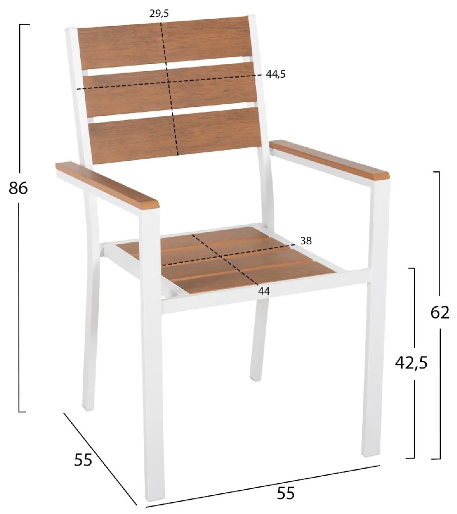 ΠΟΛΥΘΡΟΝΑ ΑΛΟΥΜΙΝΙΟΥ SAGA HM5981.01 ΛΕΥΚΗ-POLYWOOD ΣΕ ΦΥΣΙΚΟ 55x55x86Υεκ.