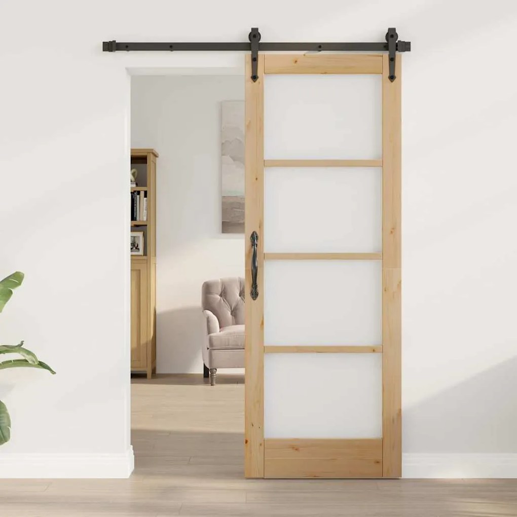 vidaXL Εσωτερική Πόρτα με Γυαλί "ORKDAL" 73,5x198,5x4 cm Μασίφ Ξύλο Πεύκου