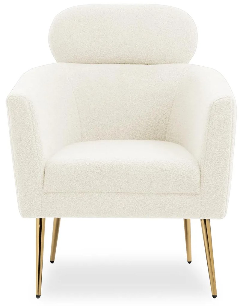 MELISA  leisure armchair cream / gold DIOMMI V-CH-MELISA-FOT-KREMOWY